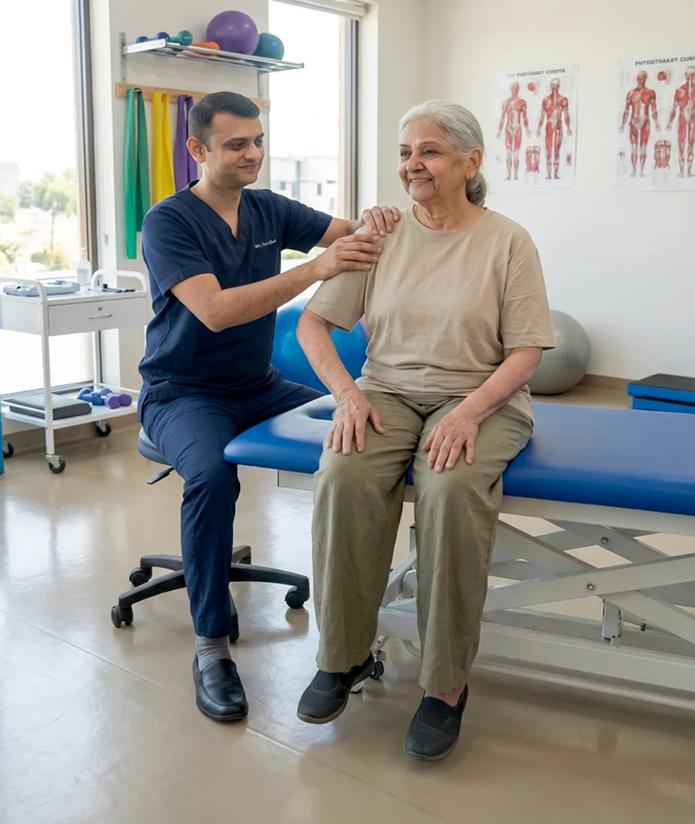 Physiotherapist treating patient at Sparsh Clinic Navsari